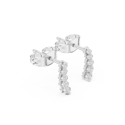 Elvara Round Diamond Cascade Studs