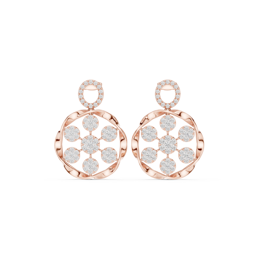 Seralune Round Diamond Floral Drops
