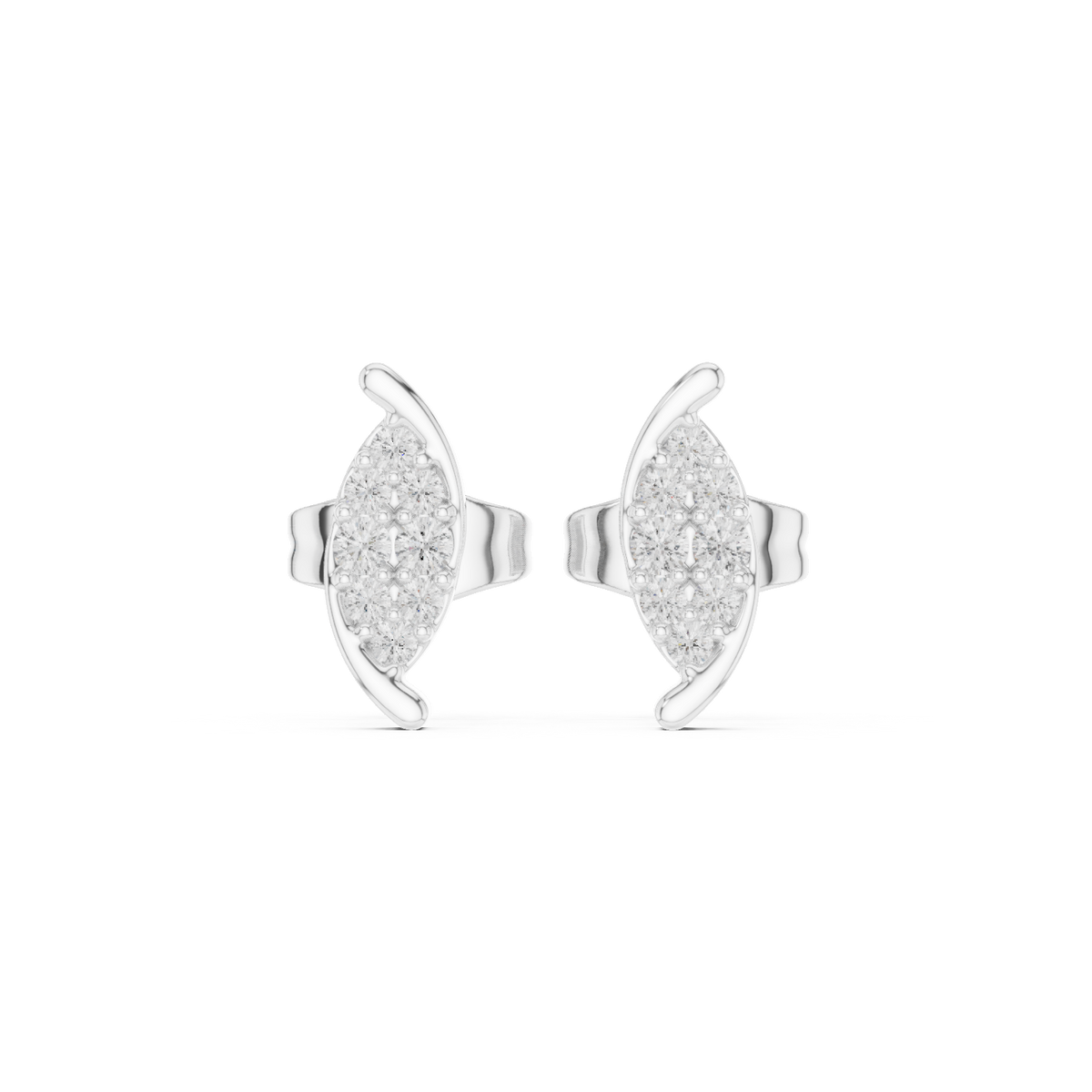 Elowira Floral Crescent Diamond Studs