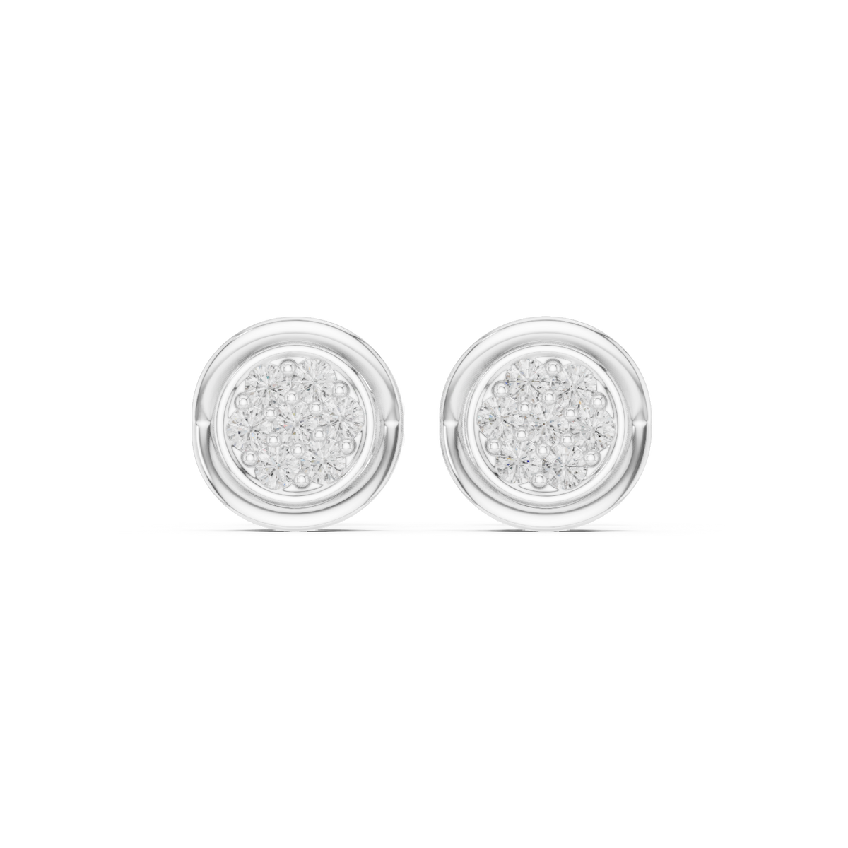 Halo Radiance Moissanite Stud Earrings in 925 Sterling Silver