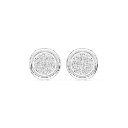 Viresta Round Diamond Floral Frame Studs
