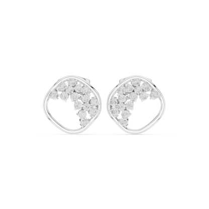 Avelisse Heart Diamond Sweep Studs
