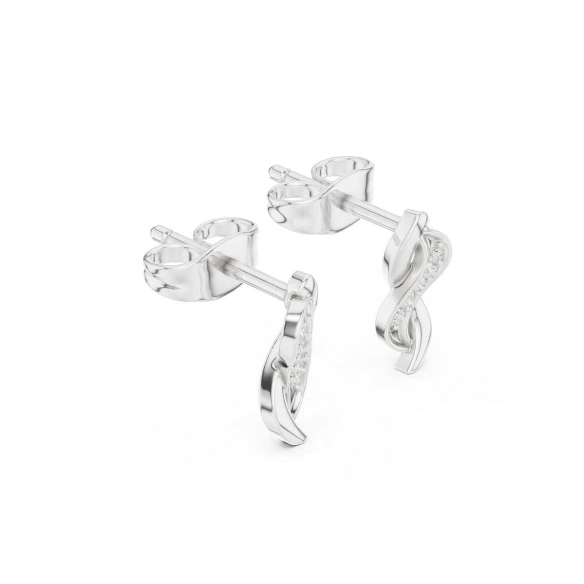Lunessa Curved Diamond Vine Studs
