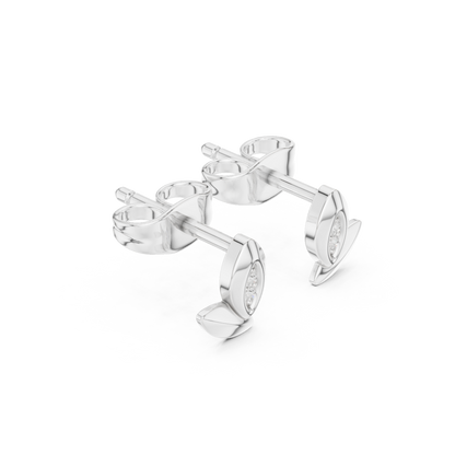 Elvanya Leaf Diamond Sculpted Studs
