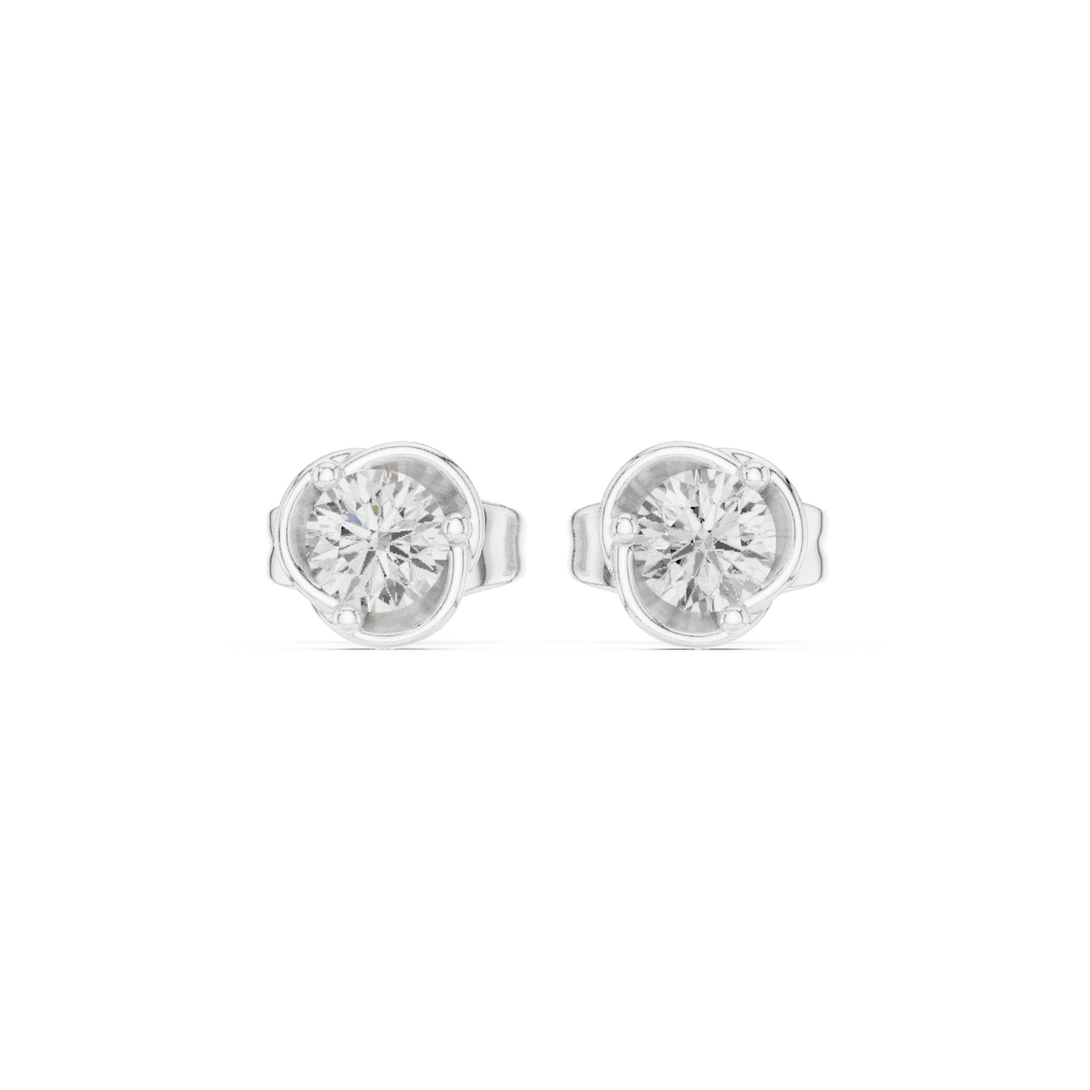 Orlisse Round Diamond Sculpted Studs