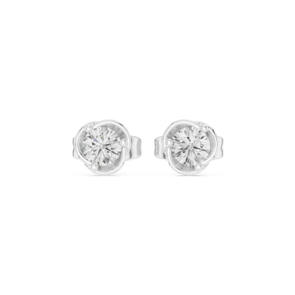 Orlisse Round Diamond Sculpted Studs
