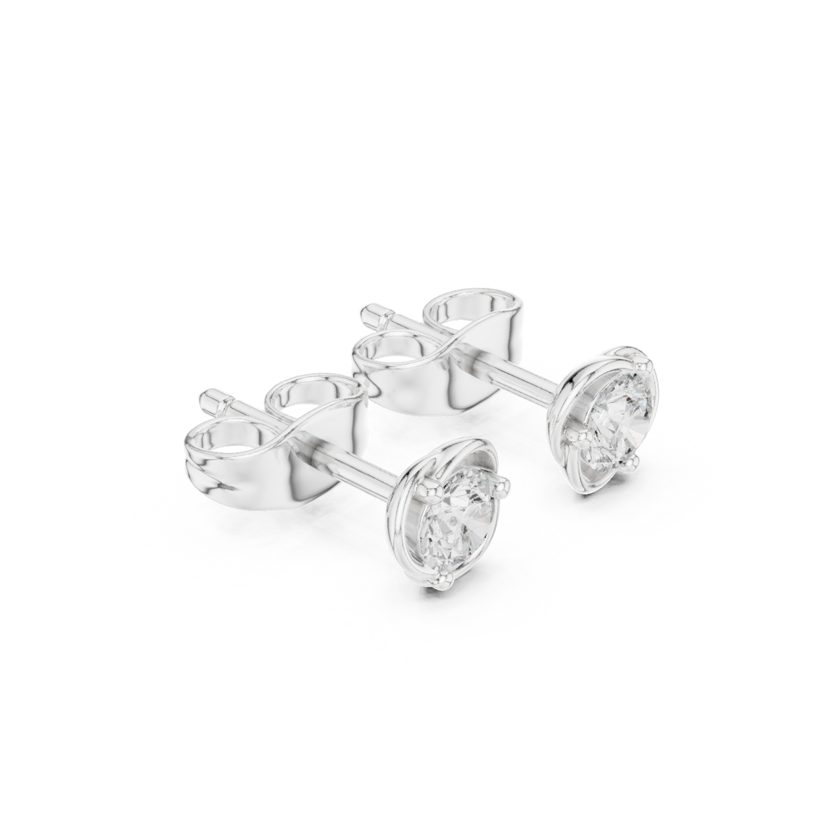 Orlisse Round Diamond Sculpted Studs