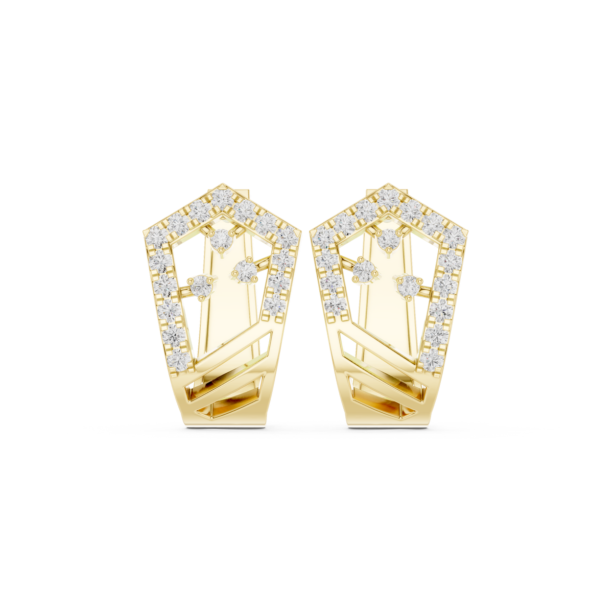 Zavielle Geometric Diamond Hoops