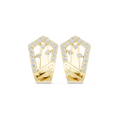 Zavielle Geometric Diamond Hoops