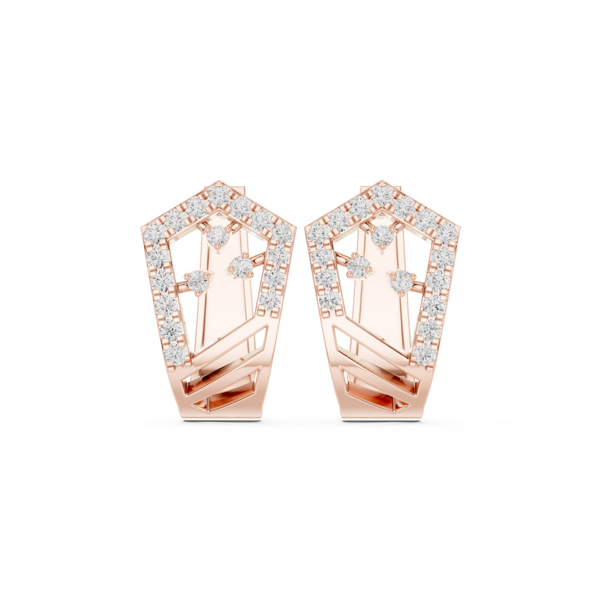 Zavielle Geometric Diamond Hoops