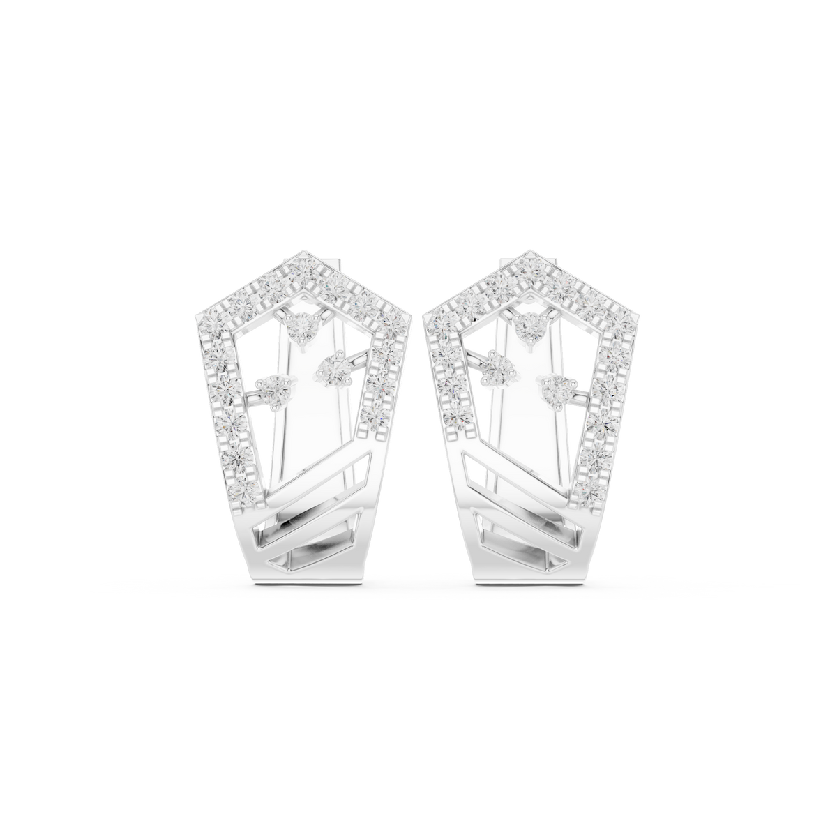 Zavielle Geometric Diamond Hoops