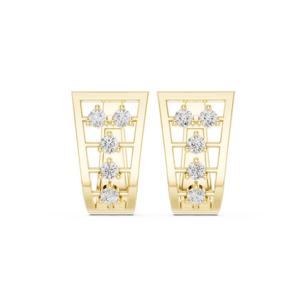 Avelisse Geometric Diamond Frame Hoops