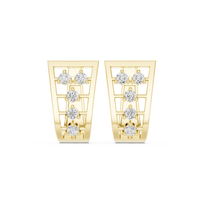 Avelisse Geometric Diamond Frame Hoops