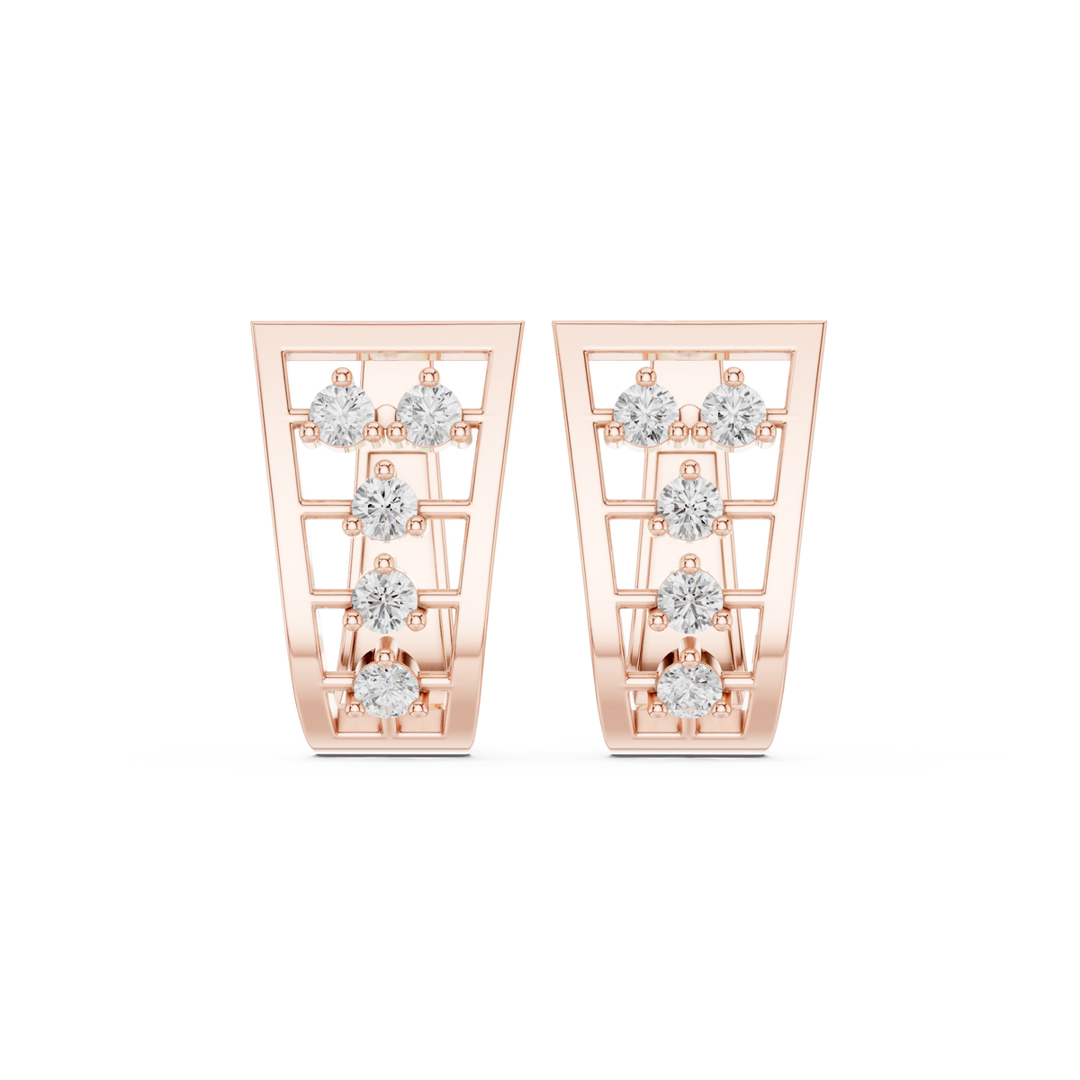 Avelisse Geometric Diamond Frame Hoops