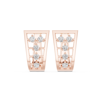 Avelisse Geometric Diamond Frame Hoops