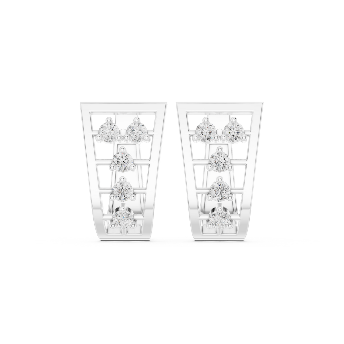 Avelisse Geometric Diamond Frame Hoops