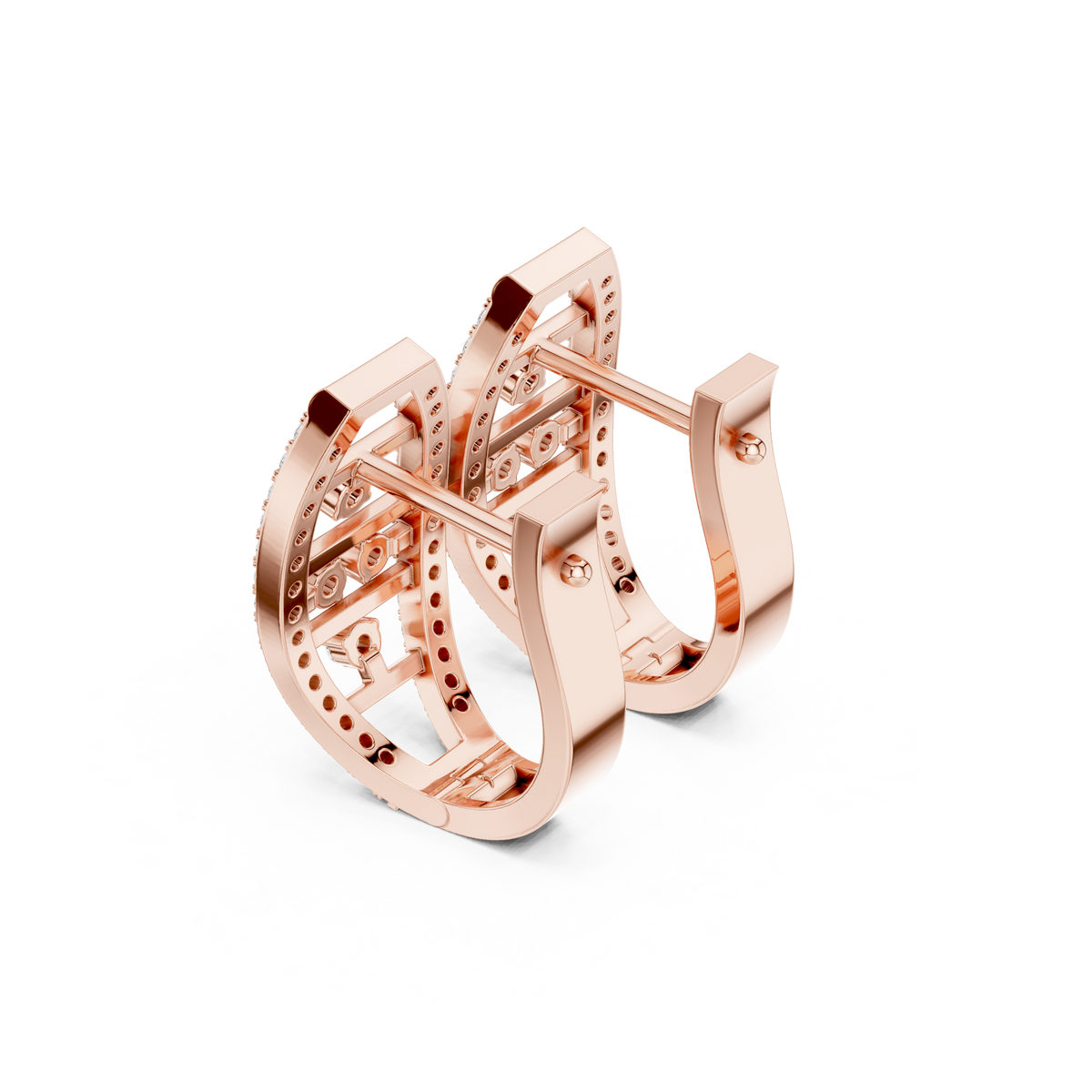 Elaris Oval Diamond Lattice Hoops