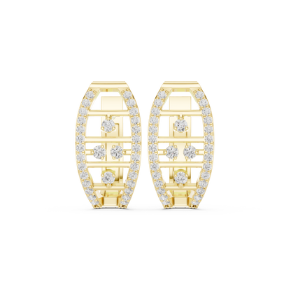 Elaris Oval Diamond Lattice Hoops