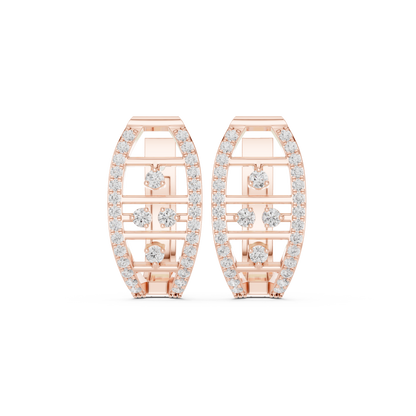 Elaris Oval Diamond Lattice Hoops