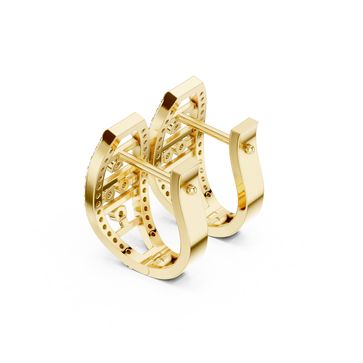 Elaris Oval Diamond Lattice Hoops