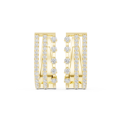Zarevia Rectangular Diamond Cascade Hoops
