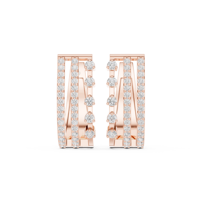 Zarevia Rectangular Diamond Cascade Hoops