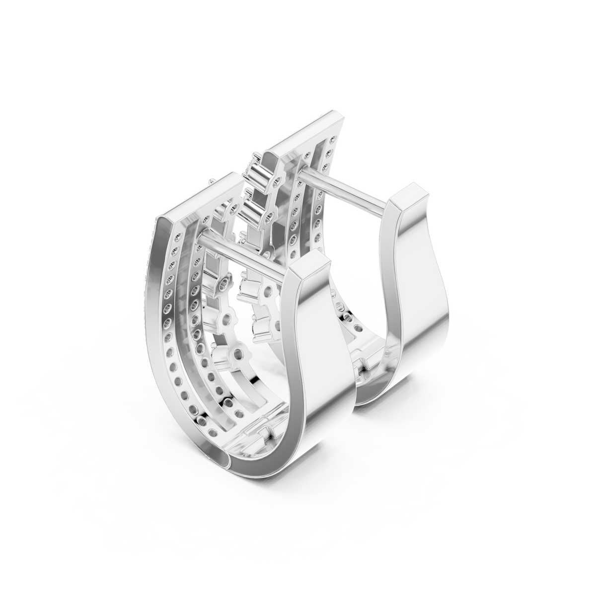Zarevia Rectangular Diamond Cascade Hoops