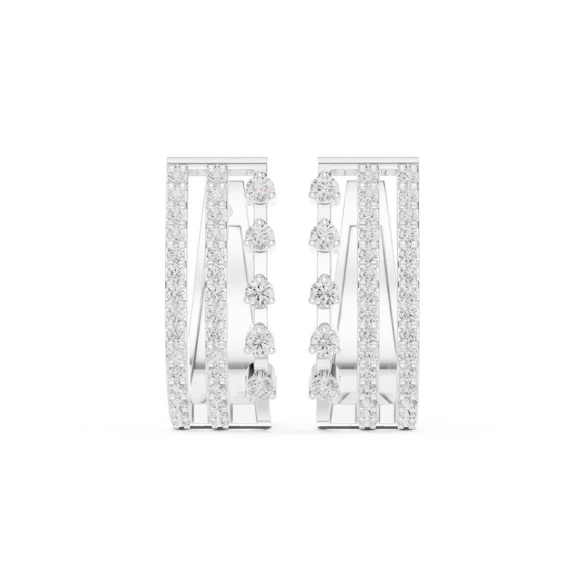 Zarevia Rectangular Diamond Cascade Hoops