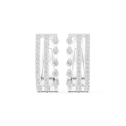 Zarevia Rectangular Diamond Cascade Hoops