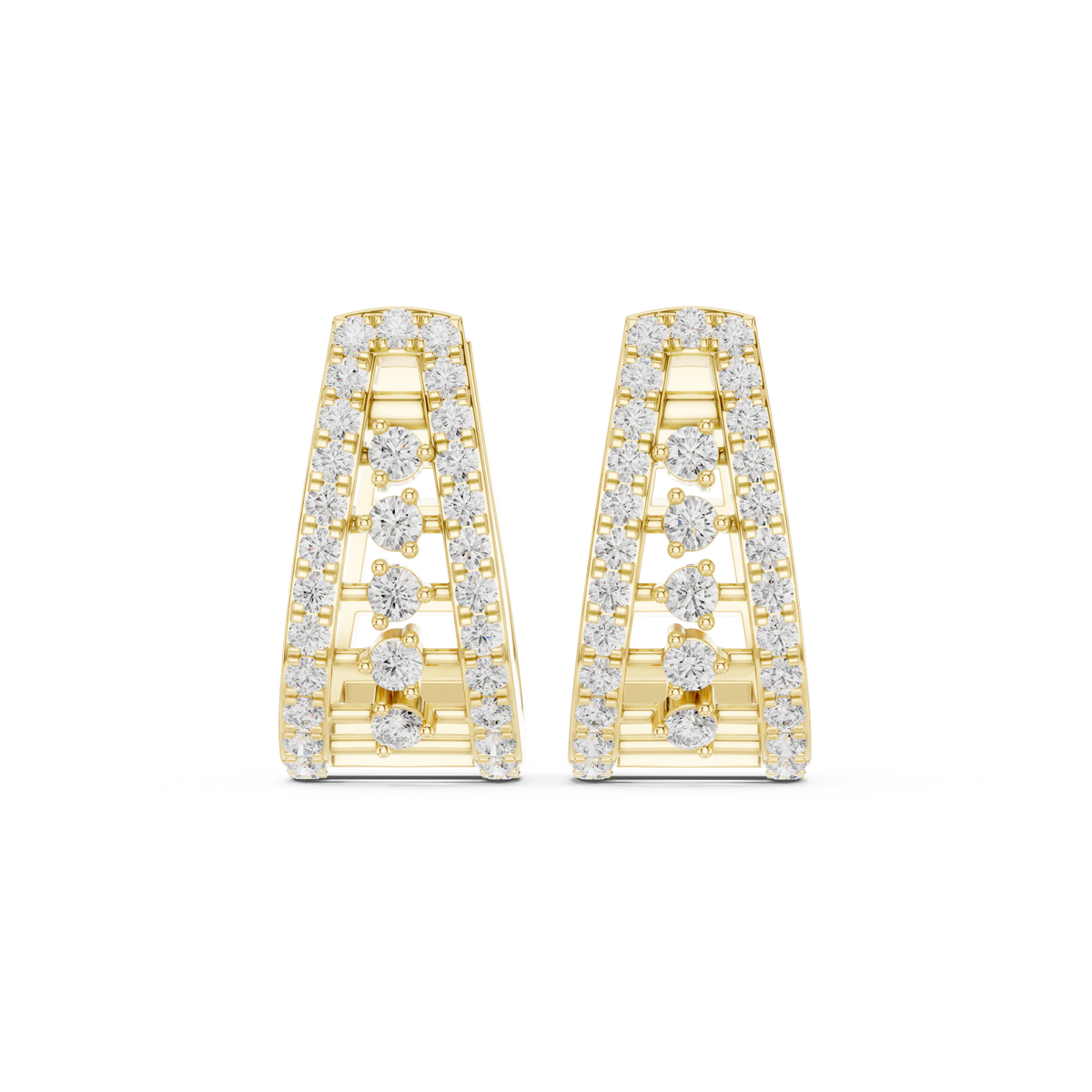 Veylora Trapezoid Diamond Frame Hoops
