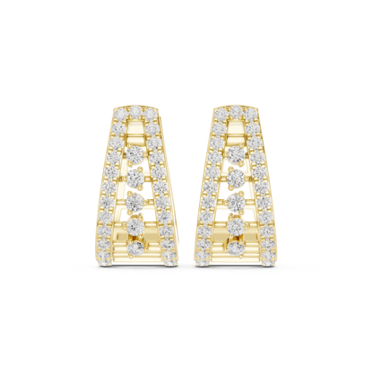 Veylora Trapezoid Diamond Frame Hoops