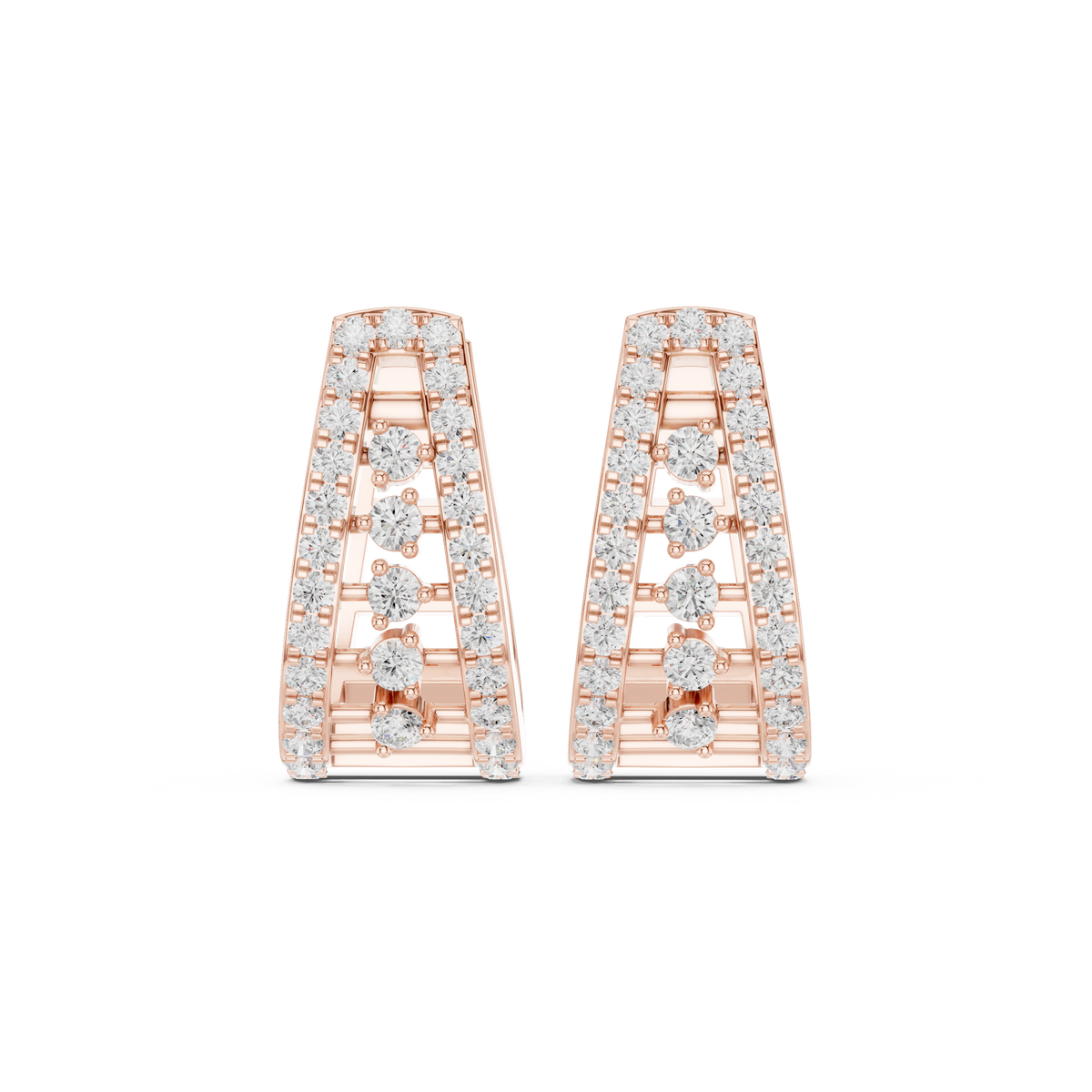Veylora Trapezoid Diamond Frame Hoops