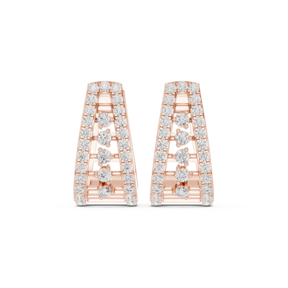 Veylora Trapezoid Diamond Frame Hoops