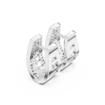 Veylora Trapezoid Diamond Frame Hoops