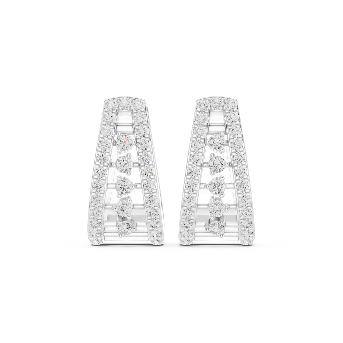 Veylora Trapezoid Diamond Frame Hoops