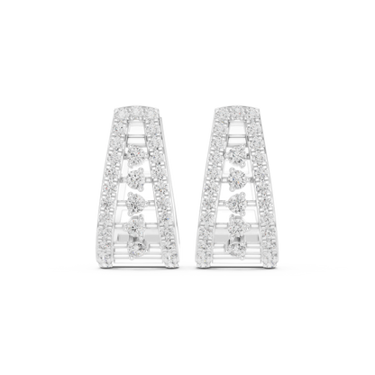 Veylora Trapezoid Diamond Frame Hoops