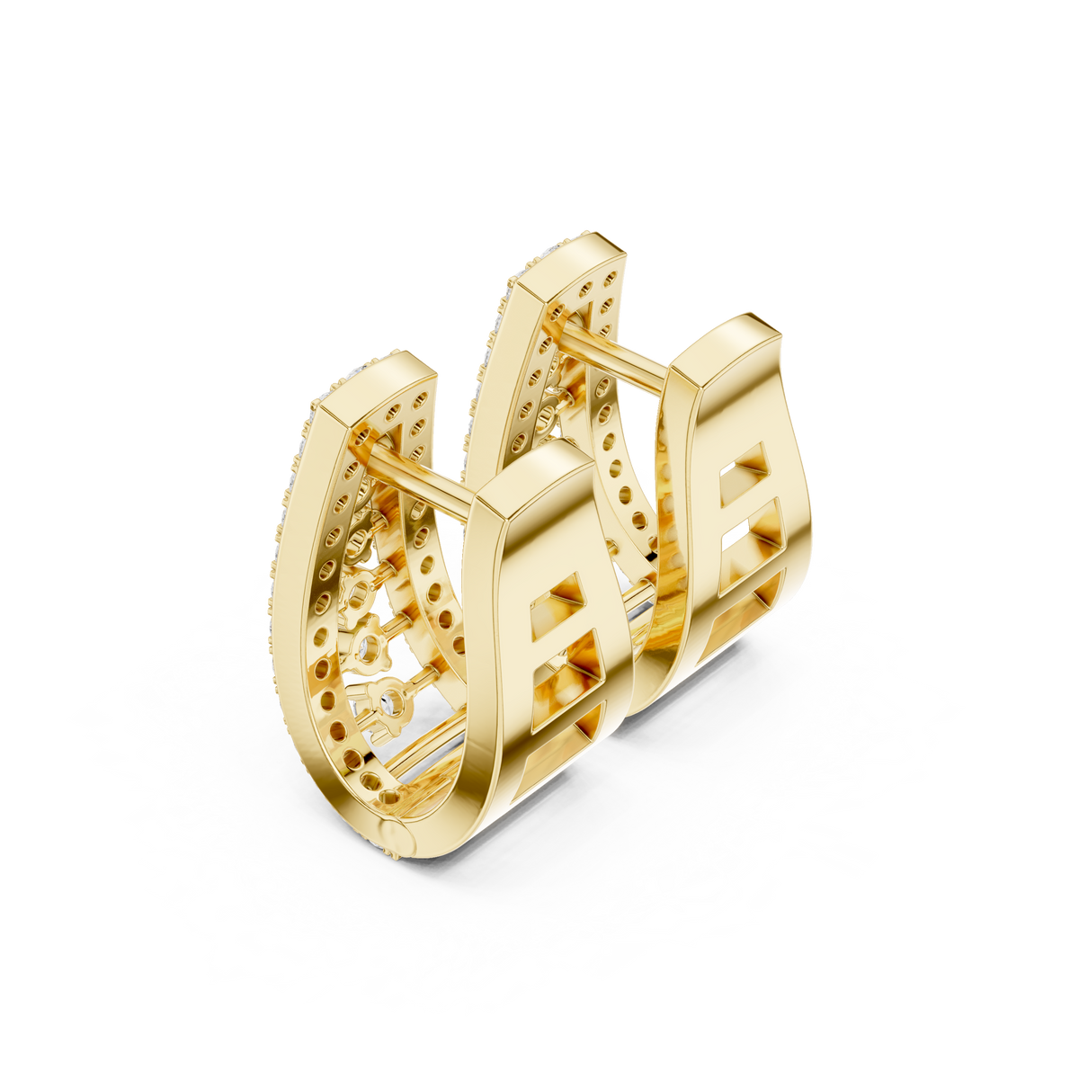 Veylora Trapezoid Diamond Frame Hoops