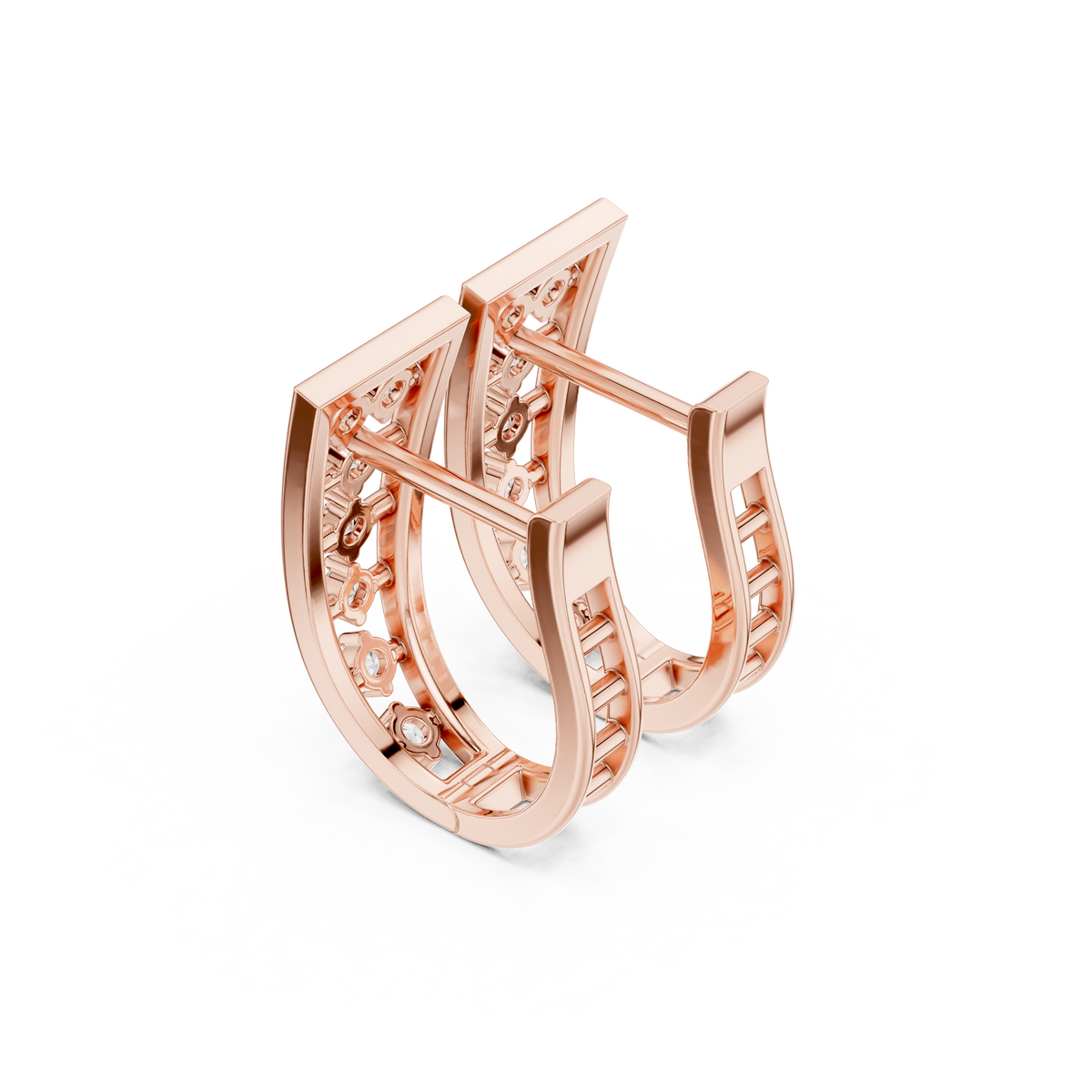 Zelvara Tapered Diamond Frame Hoops