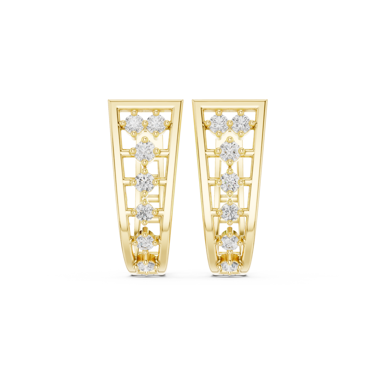 Zelvara Tapered Diamond Frame Hoops