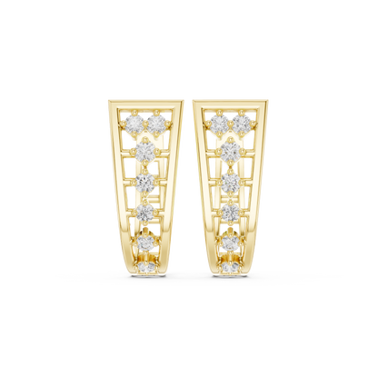 Zelvara Tapered Diamond Frame Hoops