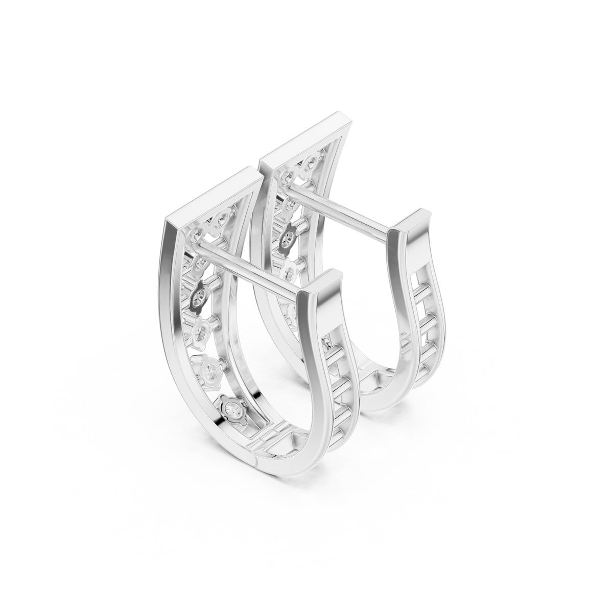 Zelvara Tapered Diamond Frame Hoops