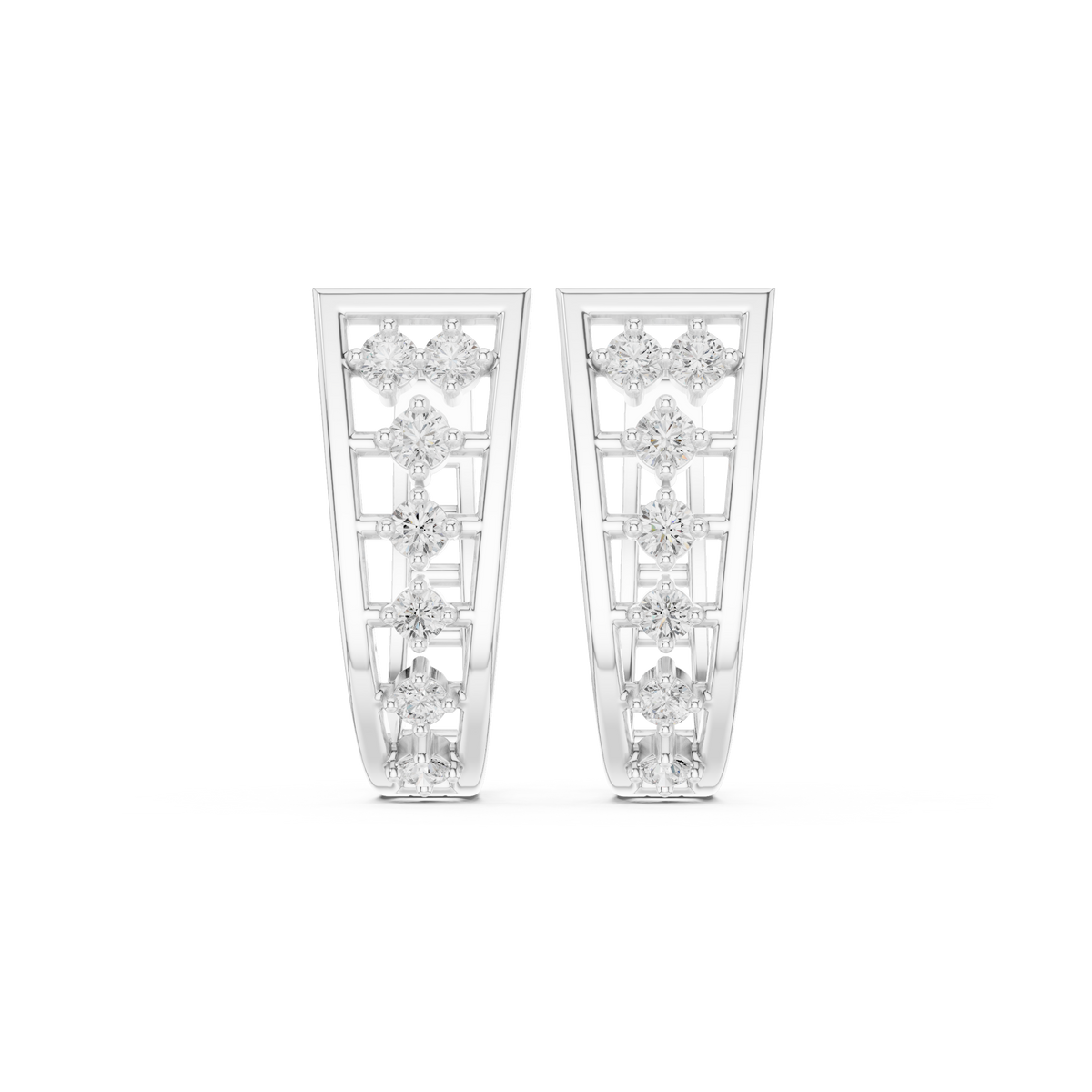 Zelvara Tapered Diamond Frame Hoops