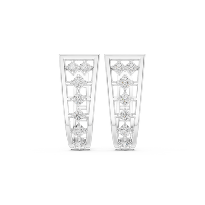 Zelvara Tapered Diamond Frame Hoops