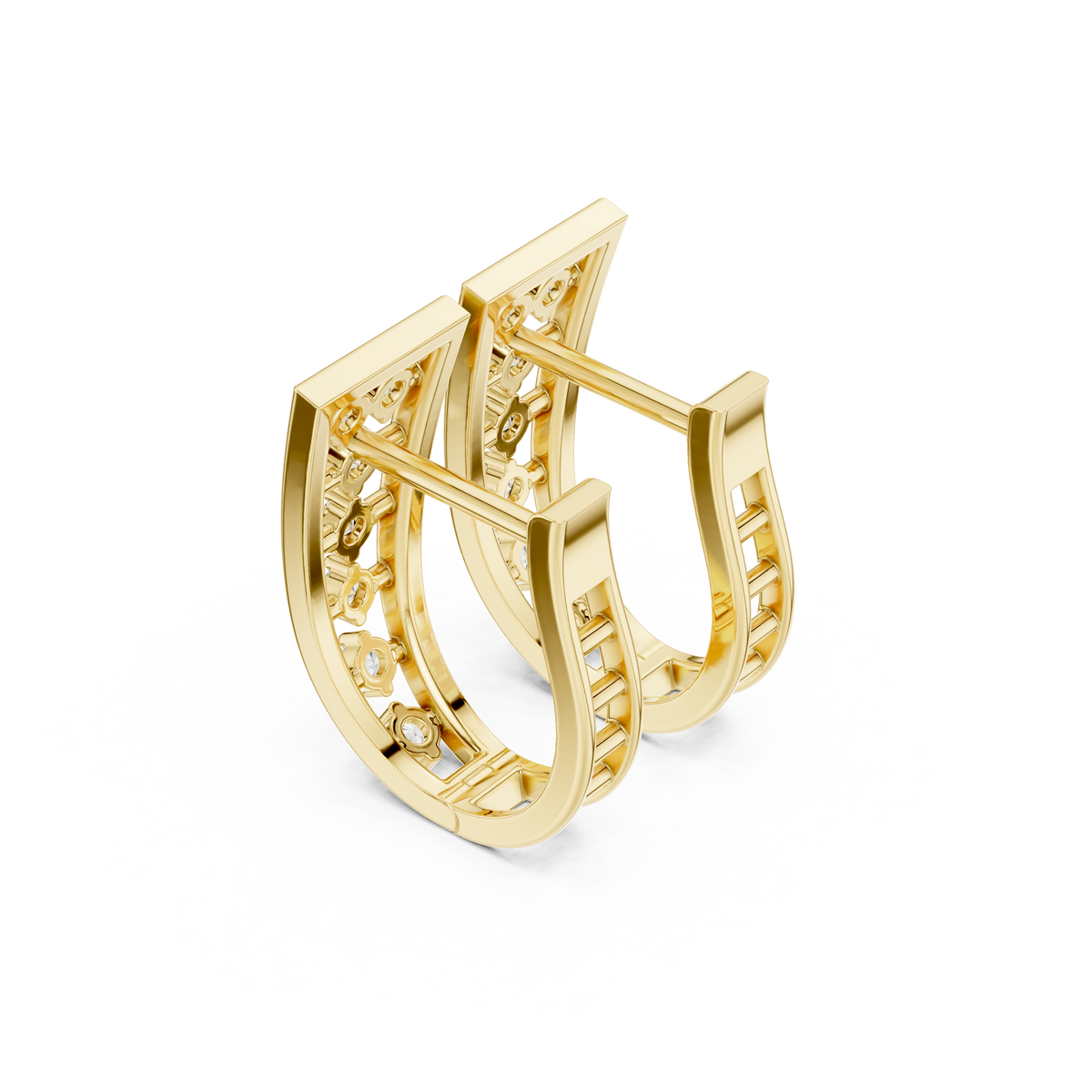 Zelvara Tapered Diamond Frame Hoops