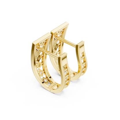 Zelvara Tapered Diamond Frame Hoops