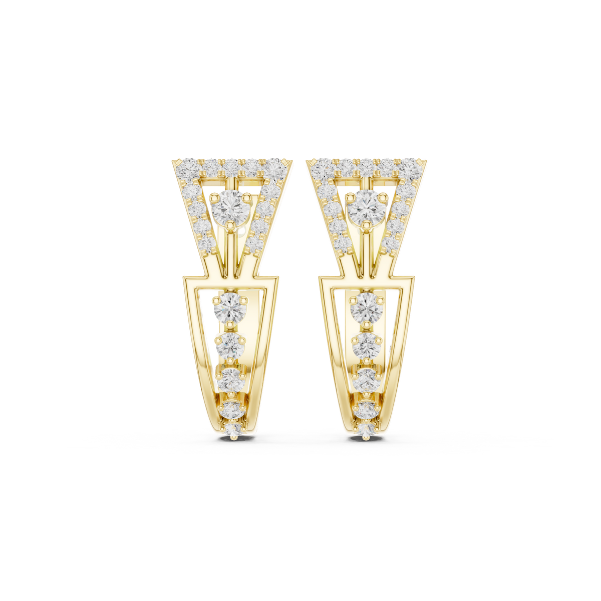 Zarevia Geometric Diamond Hoops