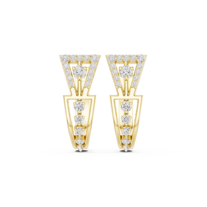 Zarevia Geometric Diamond Hoops