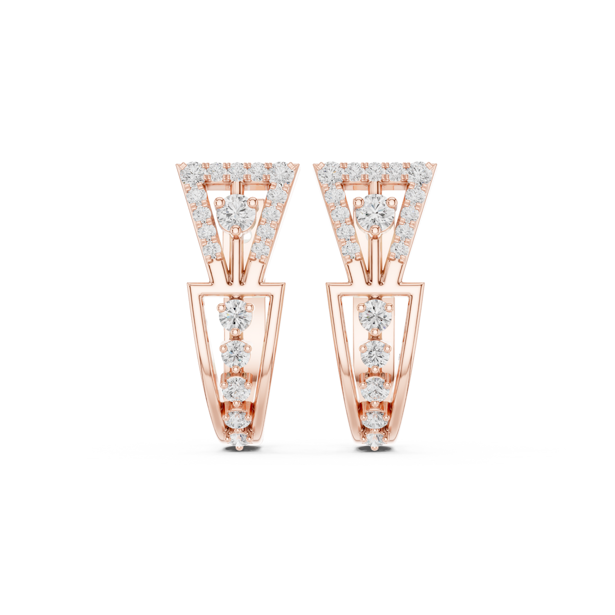 Zarevia Geometric Diamond Hoops