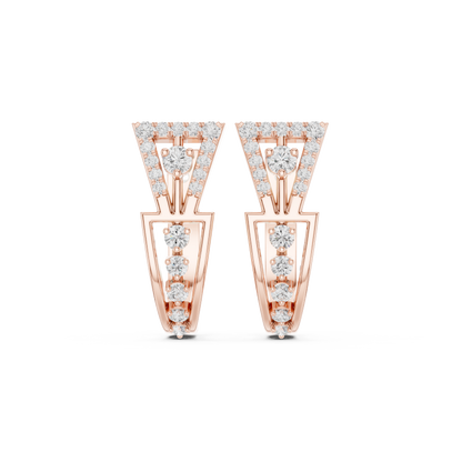Zarevia Geometric Diamond Hoops