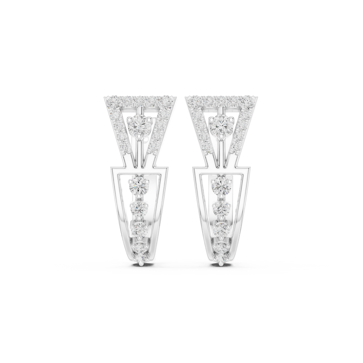 Zarevia Geometric Diamond Hoops